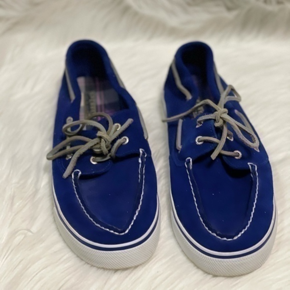 Sperry Top Sider Bahama Blue 2 Eye Flat Boat Shoes